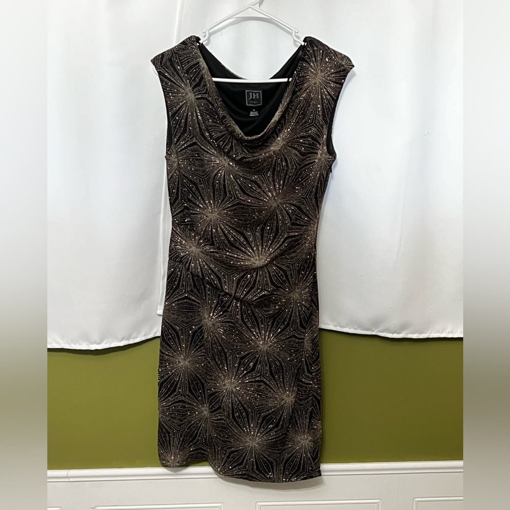 JH Evenings Black Sparkle Cocktail Dress | Size 10